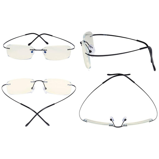 eyekeeper.com - 3 Pack Rimless Blue Light Filter Readers UVR1508