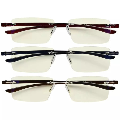 eyekeeper.com 3 Pack Rimless Blue Light Filter Reading Glasses UVR14003 Eyeglasses