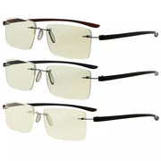 eyekeeper.com 3 Pack Rimless Blue Light Filter Reading Glasses UVR14003 Eyeglasses