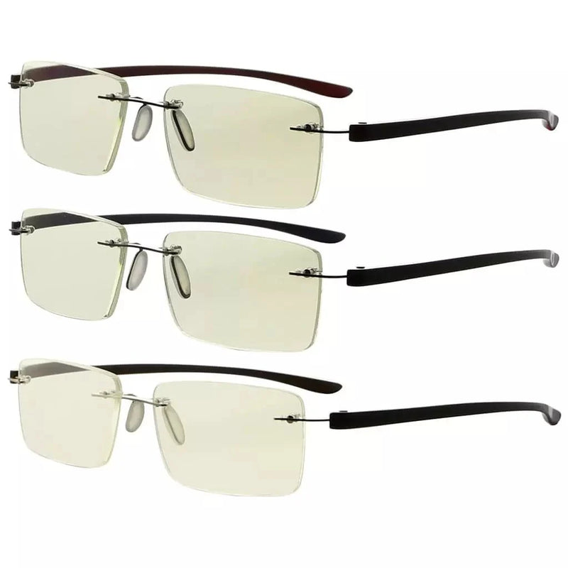 eyekeeper.com 3 Pack Rimless Blue Light Filter Reading Glasses UVR14003 Eyeglasses