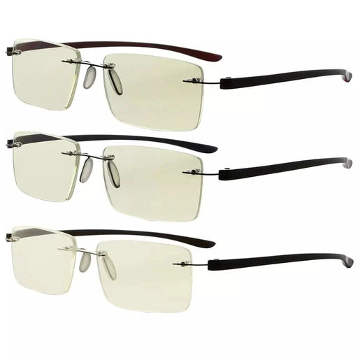 eyekeeper.com 3 Pack Rimless Blue Light Filter Reading Glasses UVR14003 Eyeglasses