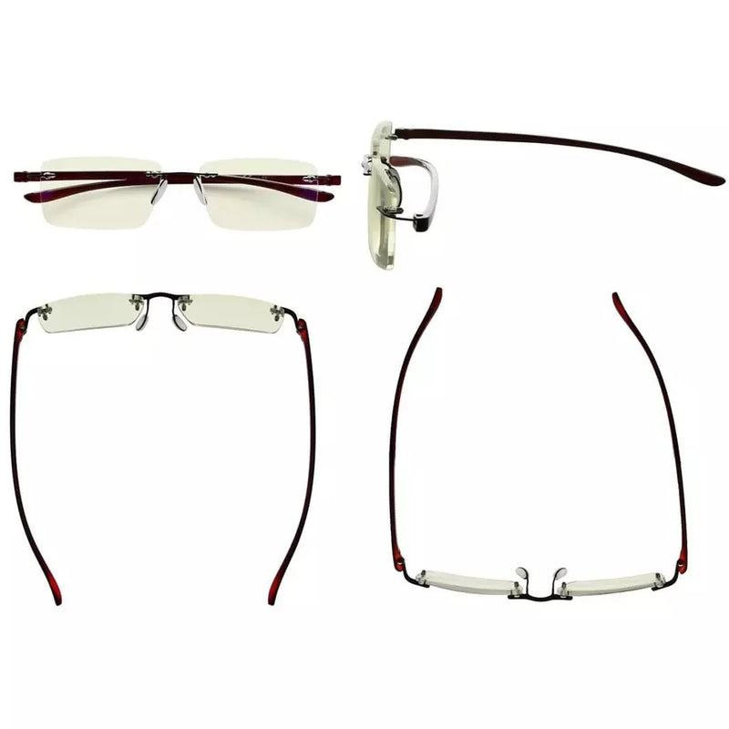 eyekeeper.com 3 Pack Rimless Blue Light Filter Reading Glasses UVR14003 Eyeglasses