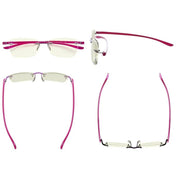 eyekeeper.com 3 Pack Rimless Blue Light Filter Reading Glasses UVR14009 Eyeglasses