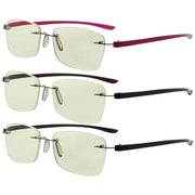 eyekeeper.com 3 Pack Rimless Blue Light Filter Reading Glasses UVR14009 Eyeglasses