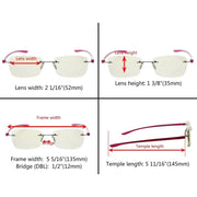 eyekeeper.com 3 Pack Rimless Blue Light Filter Reading Glasses UVR14009 Eyeglasses
