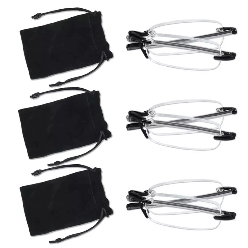 eyekeeper.com 3 Pack Rimless Reading Glasses Foldable Readers R15081 Eyeglasses