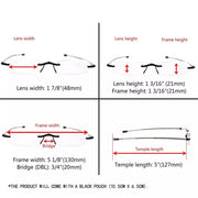 eyekeeper.com 3 Pack Rimless Reading Glasses Foldable Readers R15081 Eyeglasses