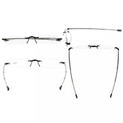 eyekeeper.com 3 Pack Rimless Reading Glasses Foldable Readers R15081 Eyeglasses