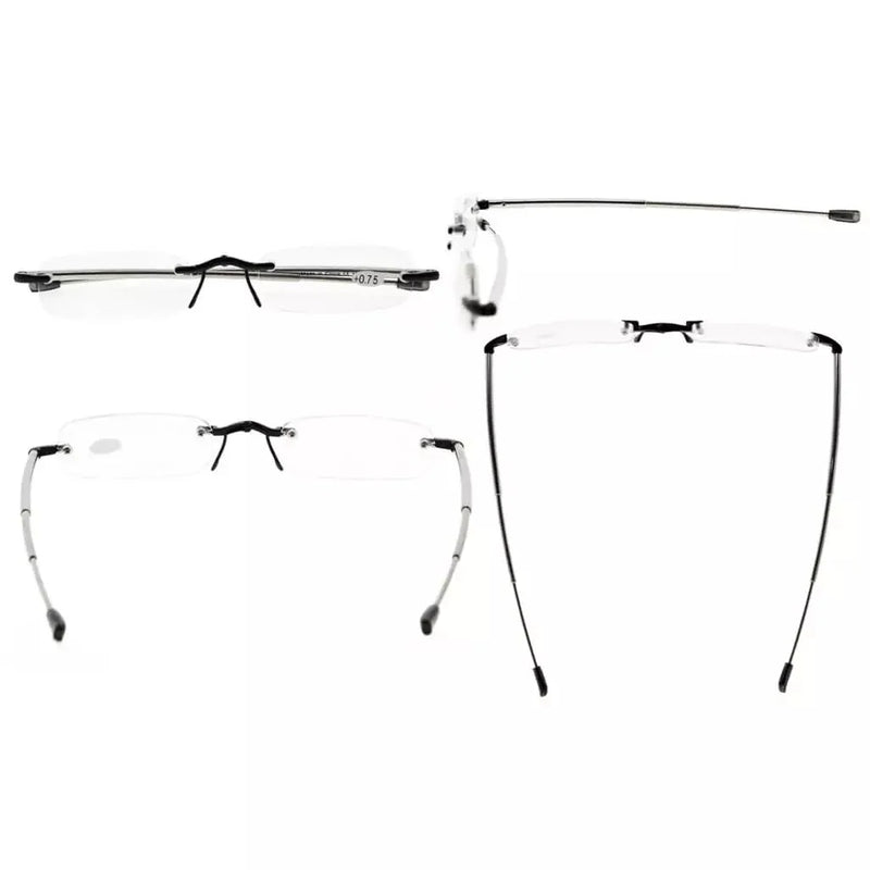 eyekeeper.com 3 Pack Rimless Reading Glasses Foldable Readers R15081 Eyeglasses