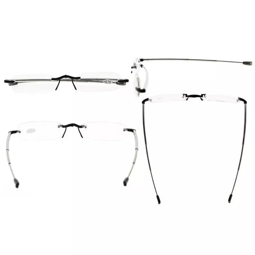 eyekeeper.com 3 Pack Rimless Reading Glasses Foldable Readers R15081 Eyeglasses