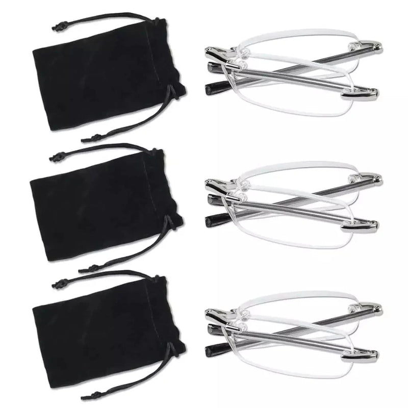 eyekeeper.com 3 Pack Rimless Reading Glasses Foldable Readers R15081 Eyeglasses