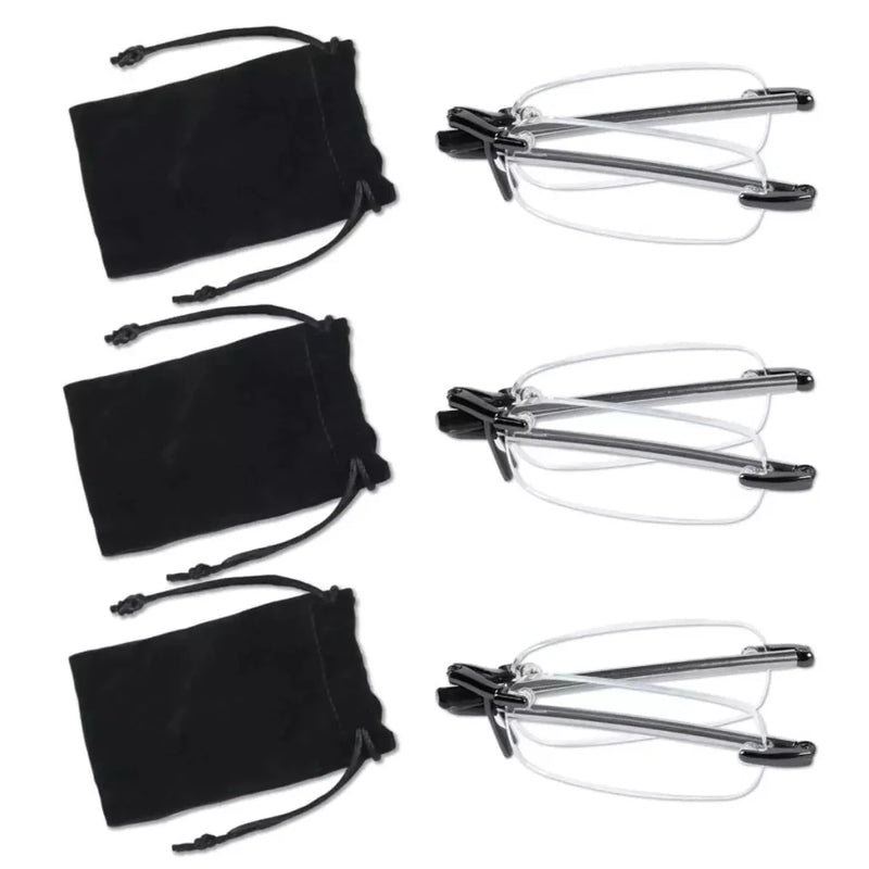 eyekeeper.com 3 Pack Rimless Reading Glasses Foldable Readers R15081 Eyeglasses