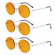 eyekeeper.com 3 Pack Rimless Round Blue Light Blocking Reading Glasses DSWK26 Eyeglasses