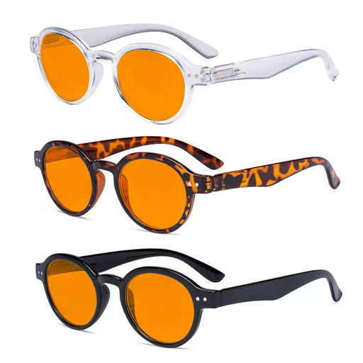 eyekeeper.com 3 Pack Round Blue Light Blocking Reading Glasses DS070 Eyeglasses