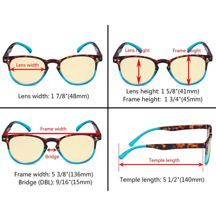 3 Pack Blue Light Blocking Reading Glasses TM060D