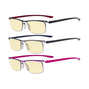 eyekeeper.com 3 Pack Semi-rimless Blue Light Blocking Readers TMCG12625 Eyeglasses