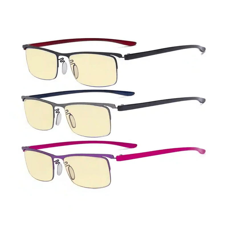 eyekeeper.com 3 Pack Semi-rimless Blue Light Blocking Readers TMCG12625 Eyeglasses