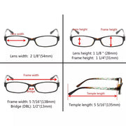 eyekeeper.com 3 Pack Small Lens Reading Glasses with Pattern Temples R908 Eyeglasses