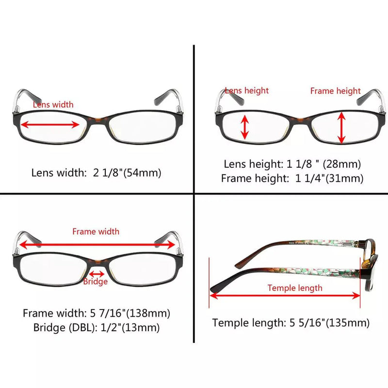 eyekeeper.com 3 Pack Small Lens Reading Glasses with Pattern Temples R908 Eyeglasses