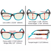 eyekeeper.com 3 Pack Square Blue Light Filter Reading Glasses UVR080D Eyeglasses