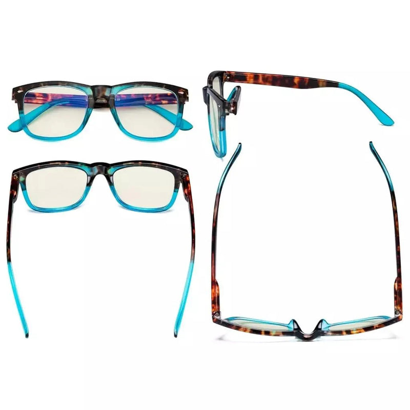 eyekeeper.com 3 Pack Square Blue Light Filter Reading Glasses UVR080D Eyeglasses