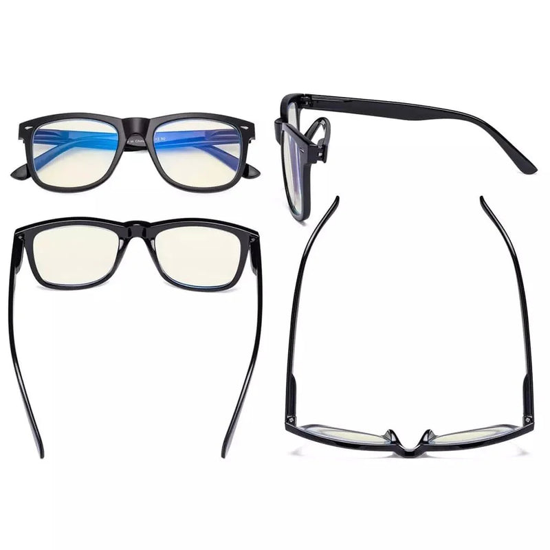 eyekeeper.com 3 Pack Square Large Lenses Blue Light Filter Reading Glasses UVR080 Eyeglasses