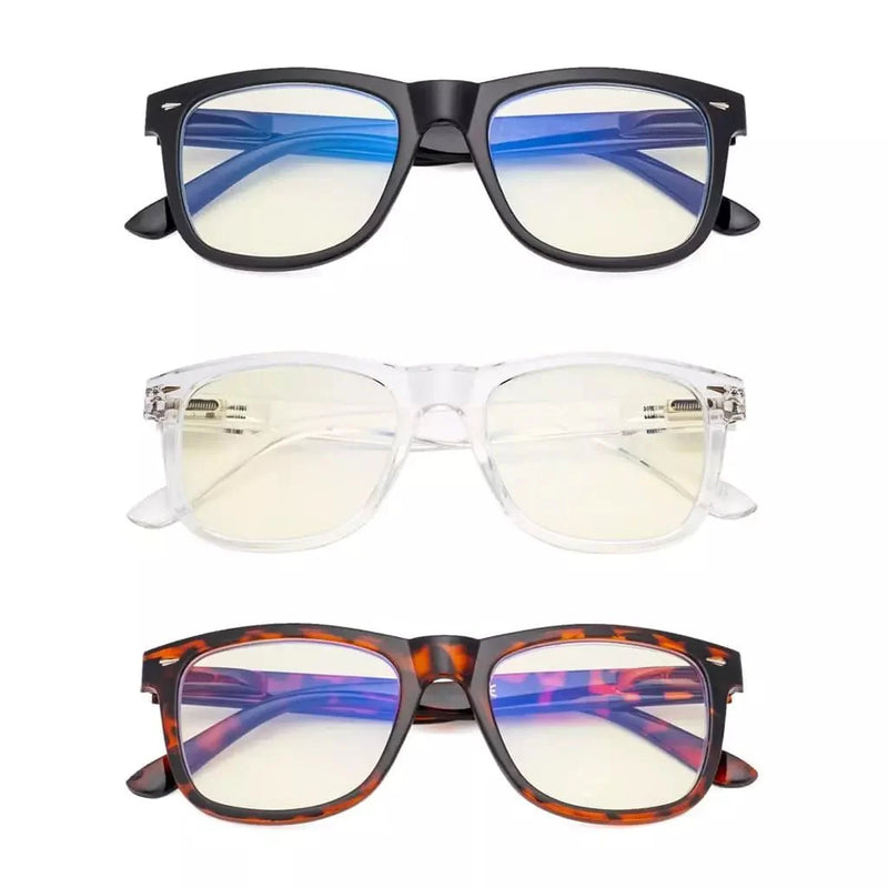 eyekeeper.com 3 Pack Square Large Lenses Blue Light Filter Reading Glasses UVR080 Eyeglasses