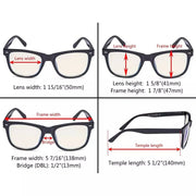 eyekeeper.com 3 Pack Square Large Lenses Blue Light Filter Reading Glasses UVR080 Eyeglasses