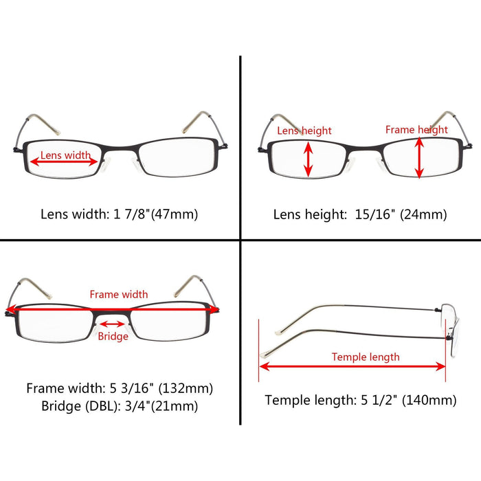 eyekeeper.com - 3 Pack Stainless Steel Lightweight Reading Glasses R15005