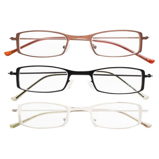 eyekeeper.com - 3 Pack Stainless Steel Lightweight Reading Glasses R15005