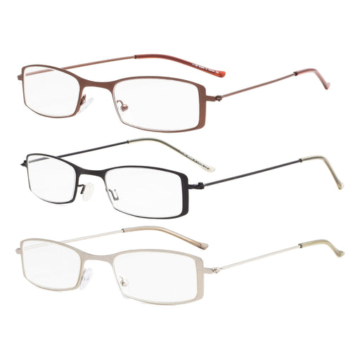 eyekeeper.com - 3 Pack Stainless Steel Lightweight Reading Glasses R15005