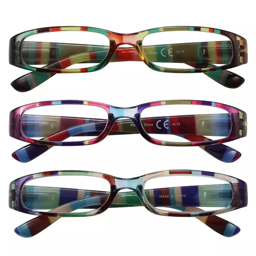 eyekeeper.com 3 Pack Striped Pattern Reading Glasses R906 Eyeglasses