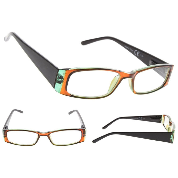 eyekeeper.com - 3 Pack Stylish Rectangle Reading Glasses 3PKR006