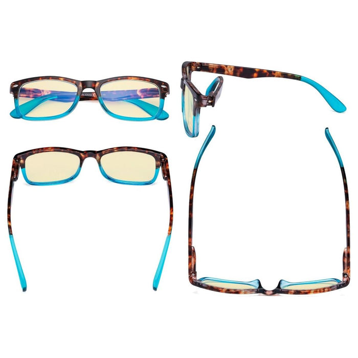  eyekeeper.com - 3 Pack Stylish Blue Light Blocking Reading Glasses TM075D