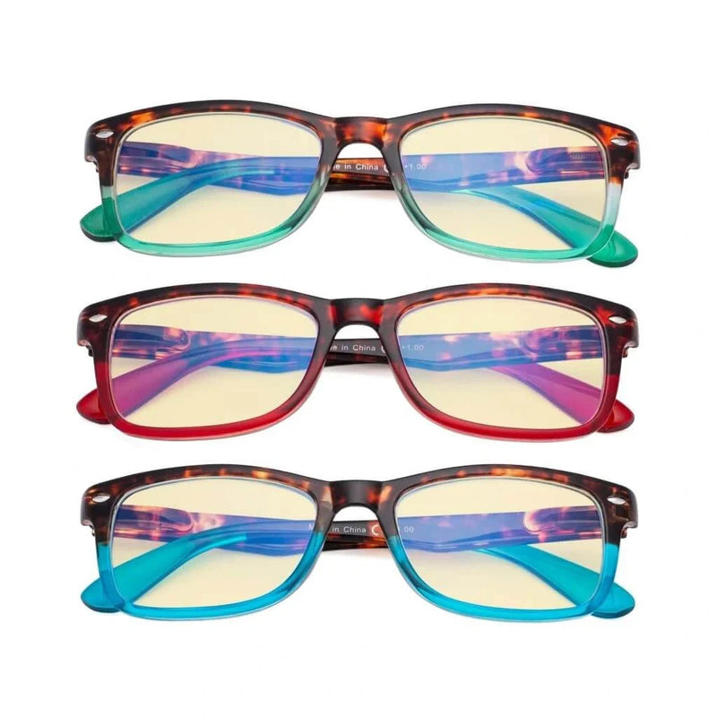 eyekeeper.com 3 Pack Stylish Blue Light Blocking Reading Glasses TM075D Eyeglasses