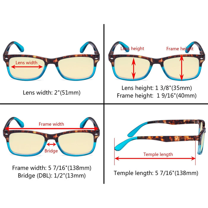  eyekeeper.com - 3 Pack Stylish Blue Light Blocking Reading Glasses TM075D