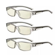 eyekeeper.com 3 Pack Stylish Blue Light Filter Readers UVXM01 Eyeglasses