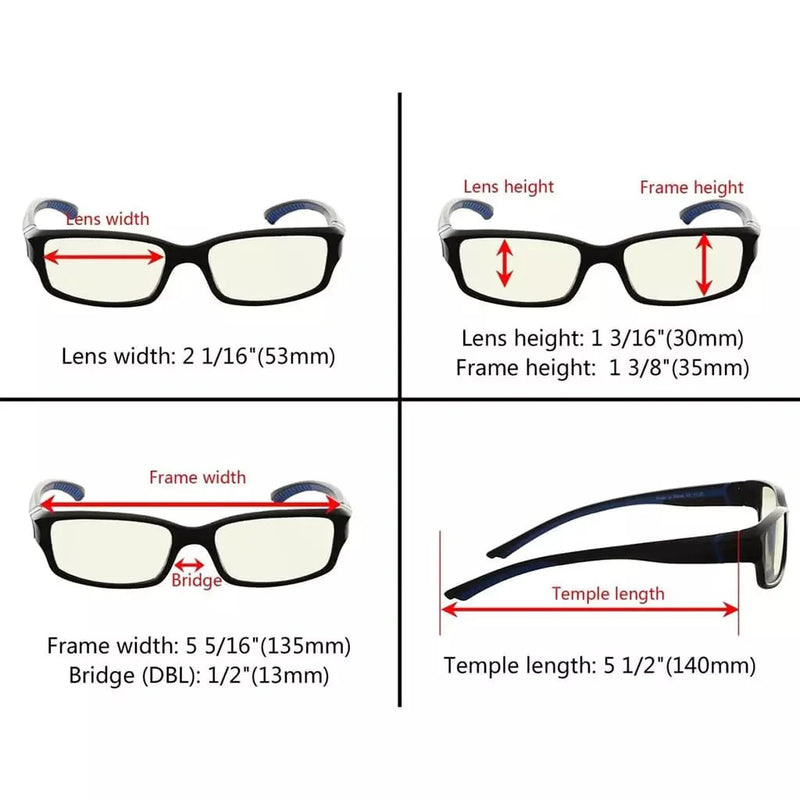 eyekeeper.com 3 Pack Stylish Blue Light Filter Readers UVXM01 Eyeglasses