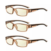 eyekeeper.com 3 Pack Stylish Blue Light Filter Readers UVXM01 Eyeglasses