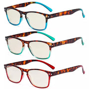 eyekeeper.com 3 Pack Stylish Design Blue Light Filter Reading Glasses UVR046D Eyeglasses