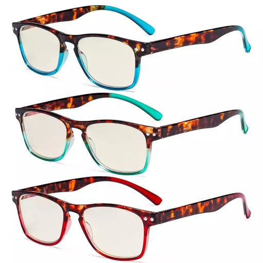 eyekeeper.com 3 Pack Stylish Design Blue Light Filter Reading Glasses UVR046D Eyeglasses