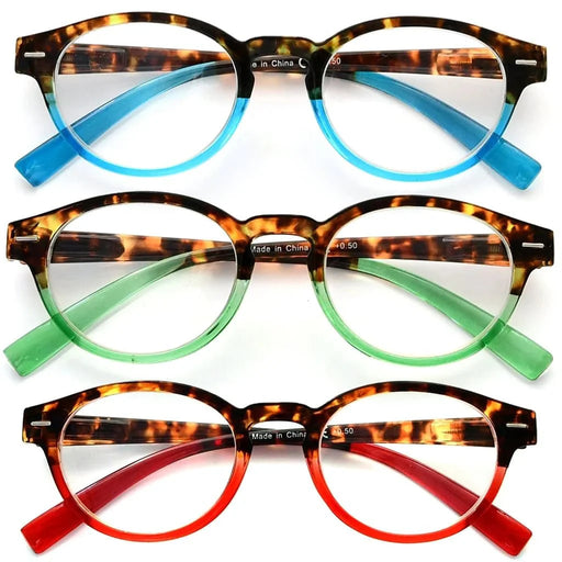 eyekeeper.com 3 Pack Stylish Oval Round Reading Glasses R091D Eyeglasses