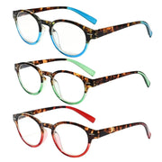 eyekeeper.com 3 Pack Stylish Oval Round Reading Glasses R091D Eyeglasses