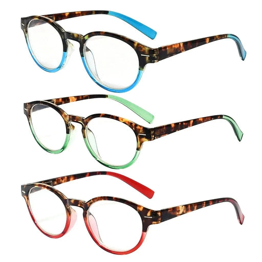 eyekeeper.com 3 Pack Stylish Oval Round Reading Glasses R091D Eyeglasses