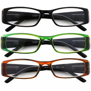 eyekeeper.com 3 Pack Stylish Reading Glasses Comfort Spring Hinges Readers 3PKR006 Eyeglasses
