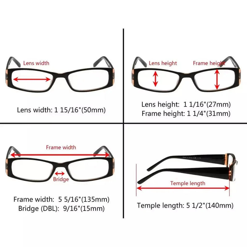 eyekeeper.com 3 Pack Stylish Reading Glasses Comfort Spring Hinges Readers 3PKR006 Eyeglasses