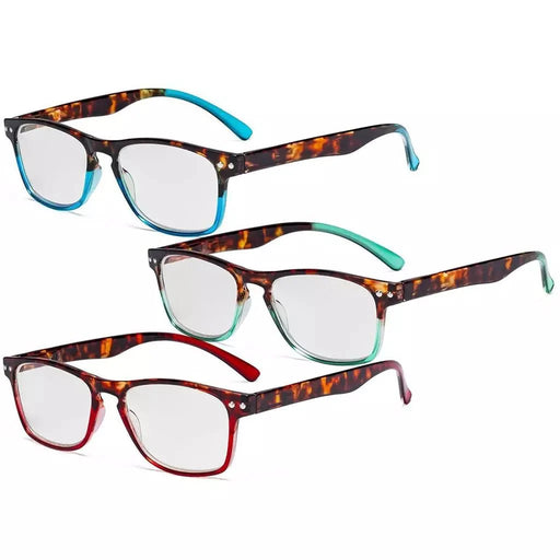 eyekeeper.com 3 Pack Stylish Reading Glasses with Tortoise Arm R046D Eyeglasses