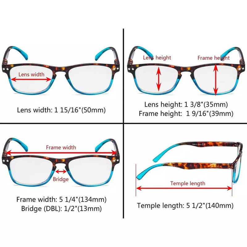 eyekeeper.com 3 Pack Stylish Reading Glasses with Tortoise Arm R046D Eyeglasses