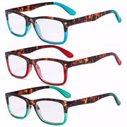 eyekeeper.com 3 Pack Stylish Rectangle Comfort Reading Glasses R075D Eyeglasses