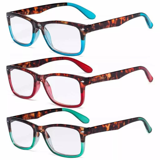 eyekeeper.com 3 Pack Stylish Rectangle Comfort Reading Glasses R075D Eyeglasses